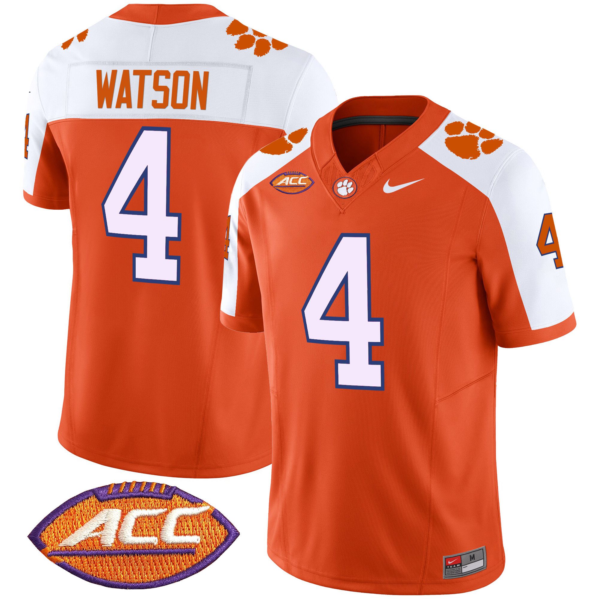 Men Clemson Tigers #4 Watson Orange 2024 Nike Vapor Limited NCAA Jersey